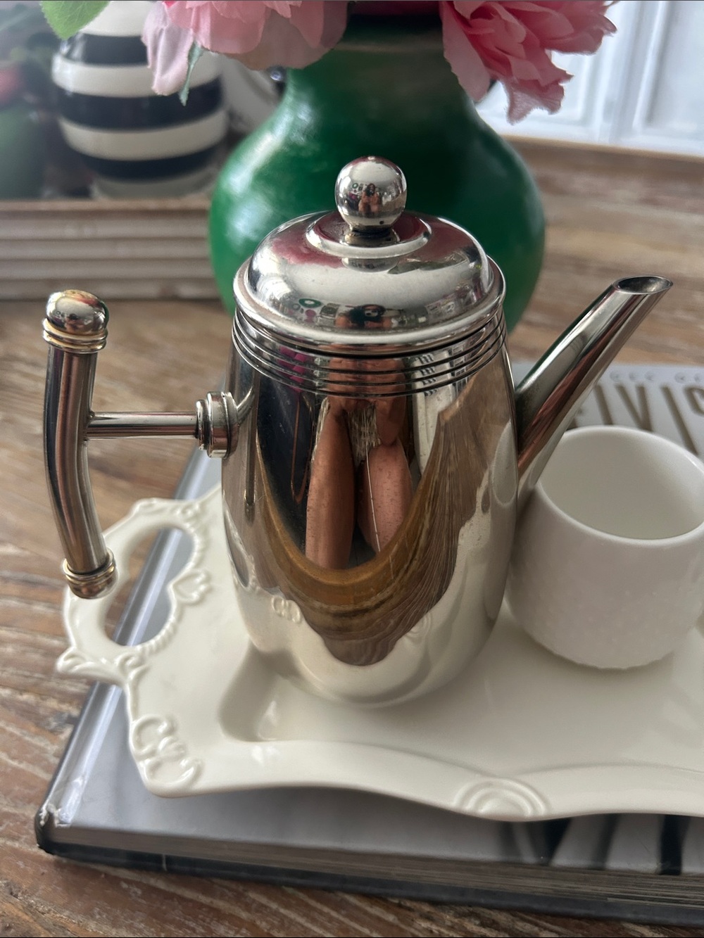 Silver Stainless Steel Coffee/Tea Pot - Classic Silver Finish